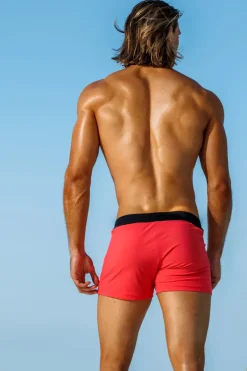 Capri Coral Stripe Retro Lycra Swimmer