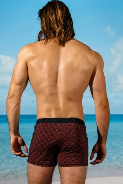 Crimson Seal Swim Trunks