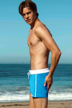 Retro Lycra Swimmer - Bahama Blue