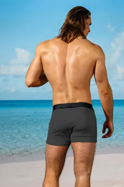 Retro Lycra Swimmer - Charcoal/Blk