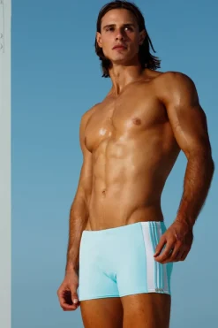 Stripe Squarecut - Aqua/Wht