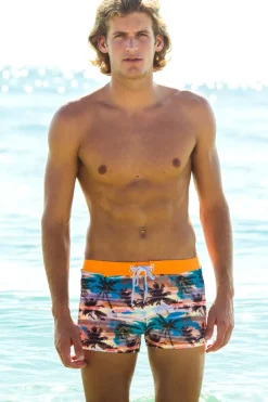 Sunset Palms Retro Lycra Swimmer